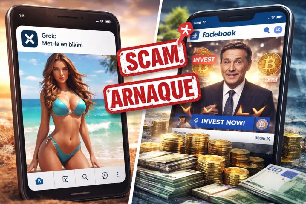 Bikini sur X, arnaques sur Facebook